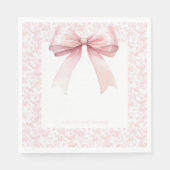 ピンクボウトイレガールベビーシャワー スタンダードランチョンナプキン (正面)