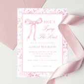 ピンクボウトイレザノットのブライダルシャワー 招待状