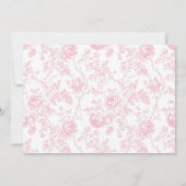 ピンクボウトイレチノワスリー1stバースデーフォト 招待状 (裏面)