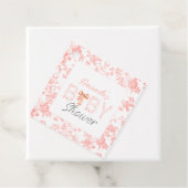 ピンクボウトイレデジュイフローラベビーシャワー フェイバータグ (インサイチュ)