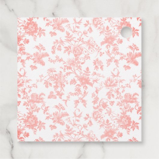 ピンクボウトイレデジュイフローラベビーシャワー フェイバータグ (裏面)