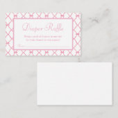 ピンクボウトレリス赤ちゃんシャワーおむつラッフルカード 名刺 (正面/裏面)