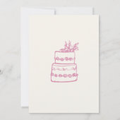 ピンクボウハンドドロースタイリッシュドトレンディー結婚ズ セーブザデート (裏面)