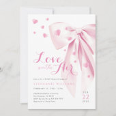 ピンクボウハートブライダルシャワー招待 招待状 (正面)