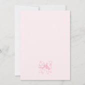 ピンクボウハートベビーシャワー 招待状 (裏面)