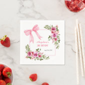 ピンクボウバラフローラグリーナリーガールズ誕生日 スタンダードカクテルナプキン (インサイチュ)