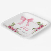 ピンクボウバラフローラグリーナリーガールズ誕生日 ペーパープレート (傾斜あり)