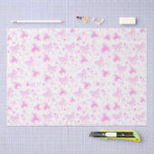 ピンクボウパターンかわいいハートとリボン 薄葉紙 (クラフト)