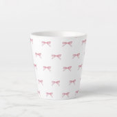 ピンクボウパターンラテマグ カフェラテマグ (正面)
