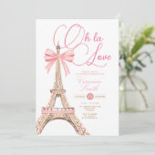 ピンクボウパリテーマブライダルシャワー 招待状 (スタンド正面)