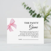 ピンクボウパンティブライダルシャワーゲーム エンクロージャーカード (スタンド正面)