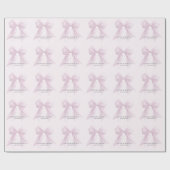 ピンクボウパーソナライズされたガールコケット赤ちゃんシャワー ラッピングペーパー (フラット)