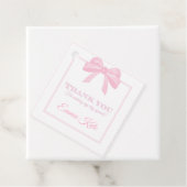 ピンクボウパーソナライズされたパーティーフェイスベビーサンキューラベル フェイバータグ (インサイチュ)