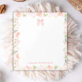 ピンクボウパーソナライズされたフローラベビー文房具 ノートパッド