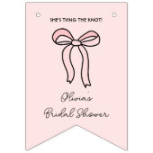 ピンクボウパーソナライズされたブライダルシャワーフォトバナー バンティングフラッグ (第1の旗)