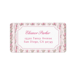 ピンクボウパーティーコケットガールアドレス ラベル