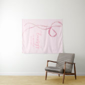 ピンクボウパーティー布の背景 タペストリー (インサイチュ(横))