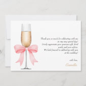 ピンクボウパール&プロセッコブライダルシャワーありがとう 招待状 (正面)