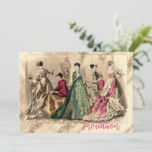 ピンクボウビクトリアン招待状付きドレス 招待状 (スタンド正面)