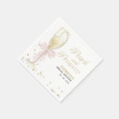 ピンクボウピアスアンドプロセッコブライダルシャワー スタンダードカクテルナプキン (角)