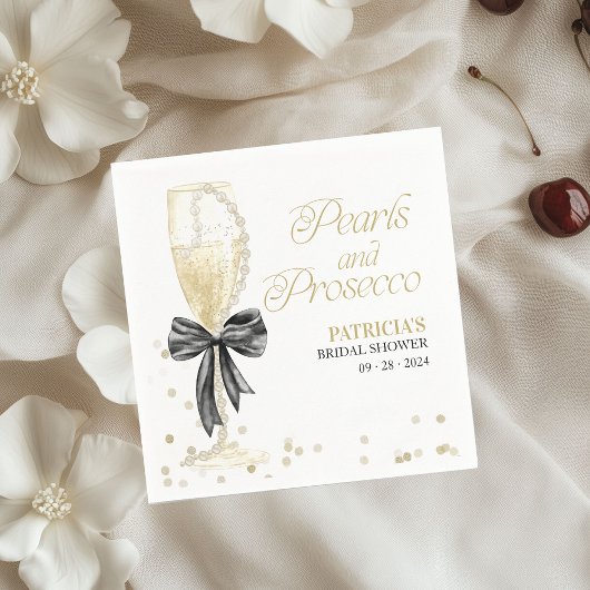 ピンクボウピアスアンドプロセッコブライダルシャワー スタンダードカクテルナプキン