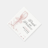 ピンクボウピアスアンドプロセッコブライダルシャワー スタンダードカクテルナプキン (角)