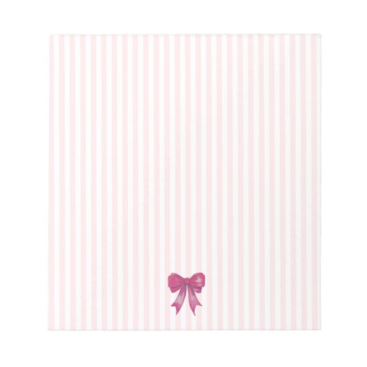 ピンクボウピンクストライプ名門私立校風の ノートパッド (正面)