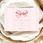 ピンクボウファンシーワンガール1st誕生日 サンキューカード