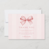 ピンクボウファンシーワンガール1st誕生日 サンキューカード (正面)