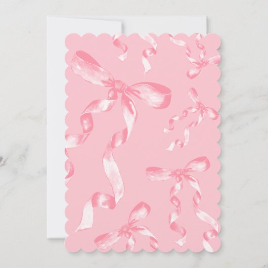 ピンクボウファースト誕生日招待状、ワン誕生日 招待状 (裏面)