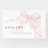 ピンクボウファースト誕生日 横断幕 (横)