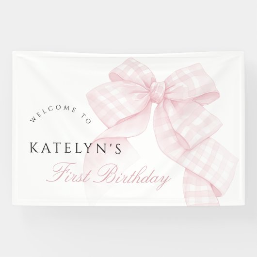 ピンクボウファースト誕生日 横断幕 (横)