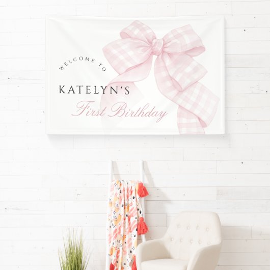 ピンクボウファースト誕生日 横断幕 (インサイチュ)