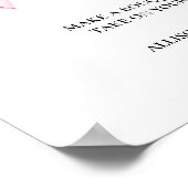 ピンクボウフラワーバーサインブライダルシャワーフラワー ポスター (角)