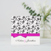 ピンクボウフラワー結婚式招待状 招待状 (スタンド正面)