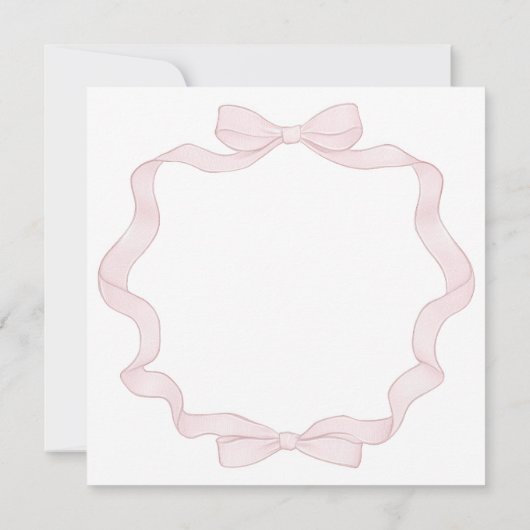 ピンクボウフレーム | バプテスマ招待状 招待状 (裏面)