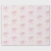 ピンクボウフローラさくらんぼブロッサムベビーシャワー ラッピングペーパー (フラット)