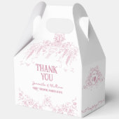 ピンクボウフローラオ女の子トイルベビーシャワー フェイバーボックス (裏面)