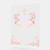 ピンクボウフローラクレストベビーガールシャワーへようこそ アクリルサイン (傾斜)