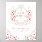 ピンクボウフローラクレストベビーガールシャワー ポスター (正面)