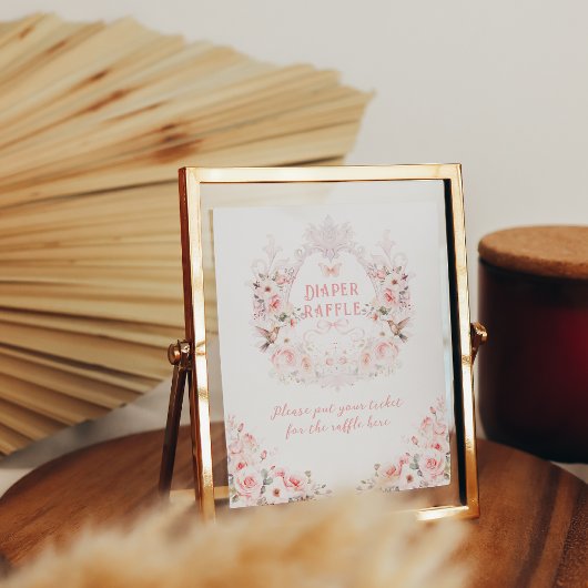 ピンクボウフローラクレストベビーガールシャワー ポスター