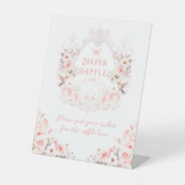 ピンクボウフローラクレストベビーガールシャワー 台座サイン