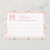 ピンクボウフローラコケットベビーシャワーアドバイスカード エンクロージャーカード (正面)