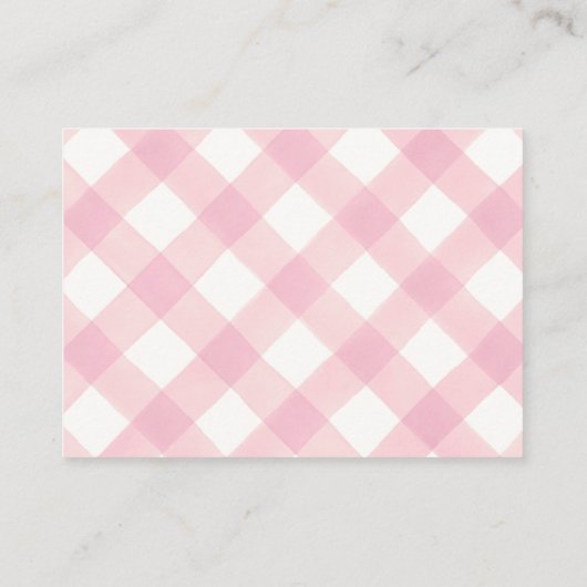 ピンクボウフローラコケット赤ちゃんシャワーエンクロージャ エンクロージャーカード (裏面)