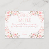ピンクボウフローラスイートベビーガールシャワーオムツ エンクロージャーカード (正面)