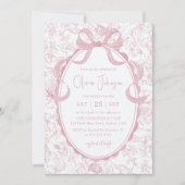 ピンクボウフローラチノワセリーブライダルシャワー 招待状 (正面)