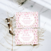 ピンクボウフローラバラヴィンテージ赤ちゃんシャワーブック エンクロージャーカード