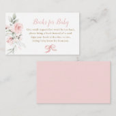 ピンクボウフローラピンクベビーシャワーブックベビー エンクロージャーカード (正面/裏面)