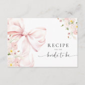 ピンクボウフローラブライダルシャワーレシピ要求 エンクロージャーカード (正面)