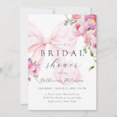 ピンクボウフローラブライダルシャワー招待 招待状 (正面)